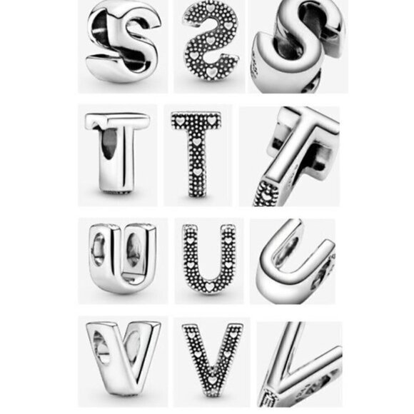 Sterling Silver Letter Alphabet Charm - Picture 9 of 10